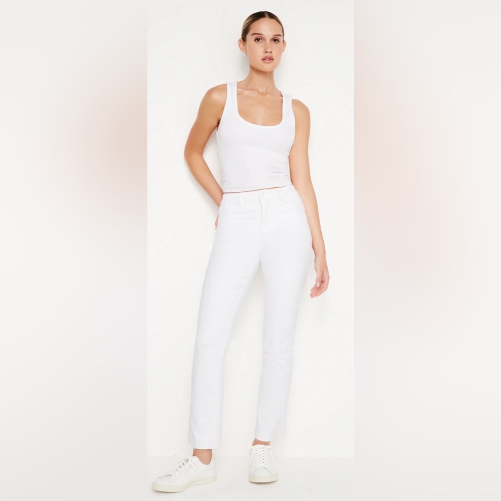 Good American White Ankle Cropped Jeans